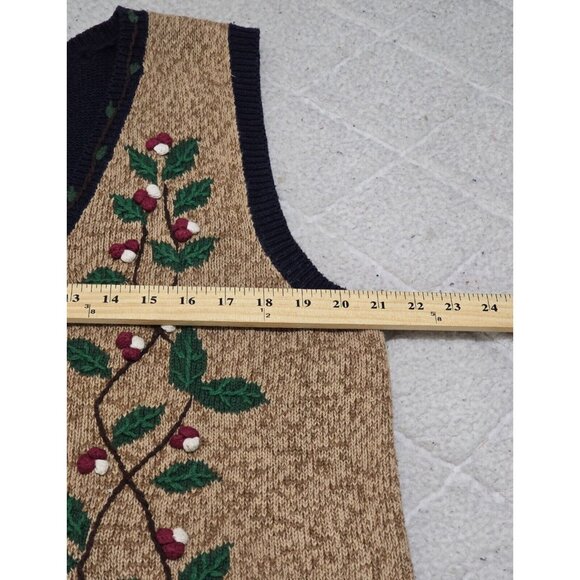 Capacity Women's Color-block Knit Vest Harvest Indie Embroidered V Neck Size XL - Picture 8 of 13